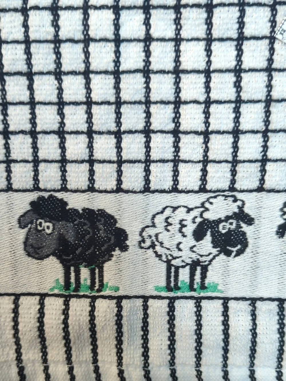 Poli-Dri Sheep Kitchen Towel - Black and White New With Tags